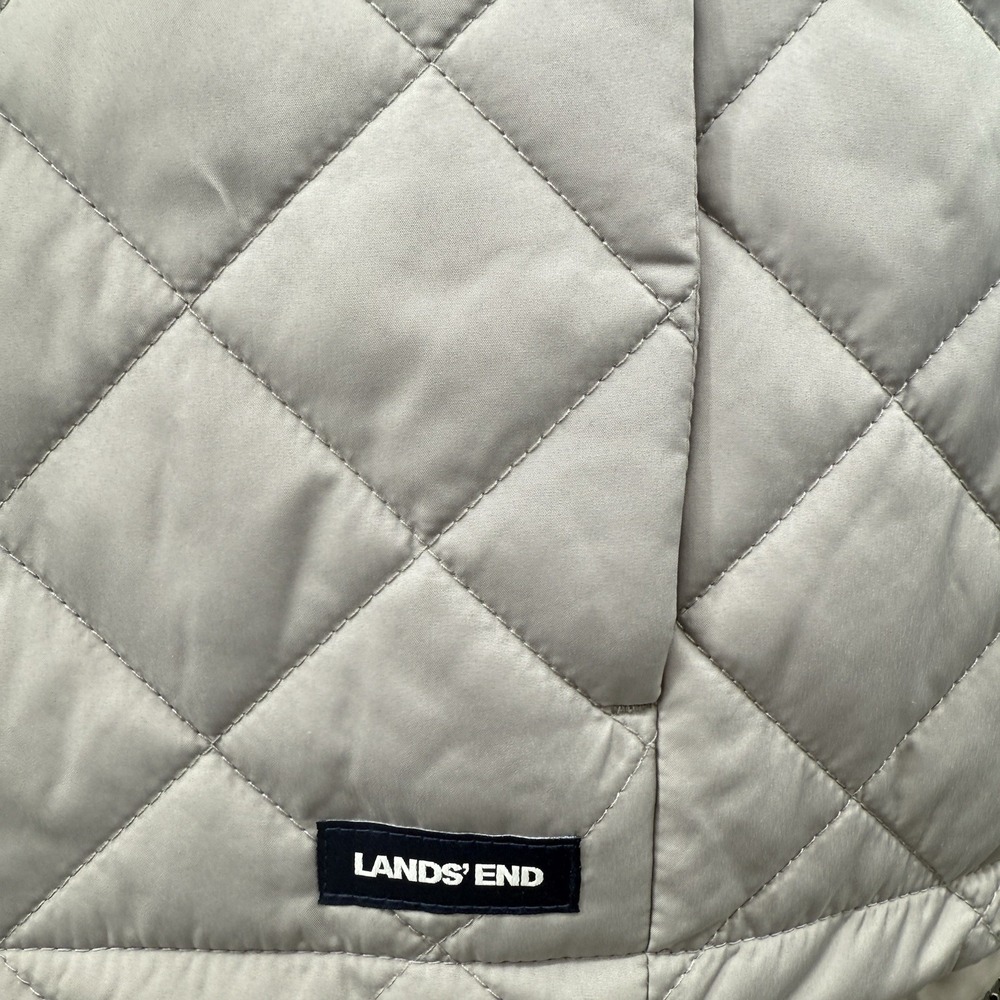 Lands'‎ End Women's Sz  18/XL Quilted Insulated Vest Gray Repreve Zip Front New - Picture 4 of 13